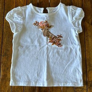 Janie and Jack Girls 4T Giraffe Graphic Short Sleeve Shirt